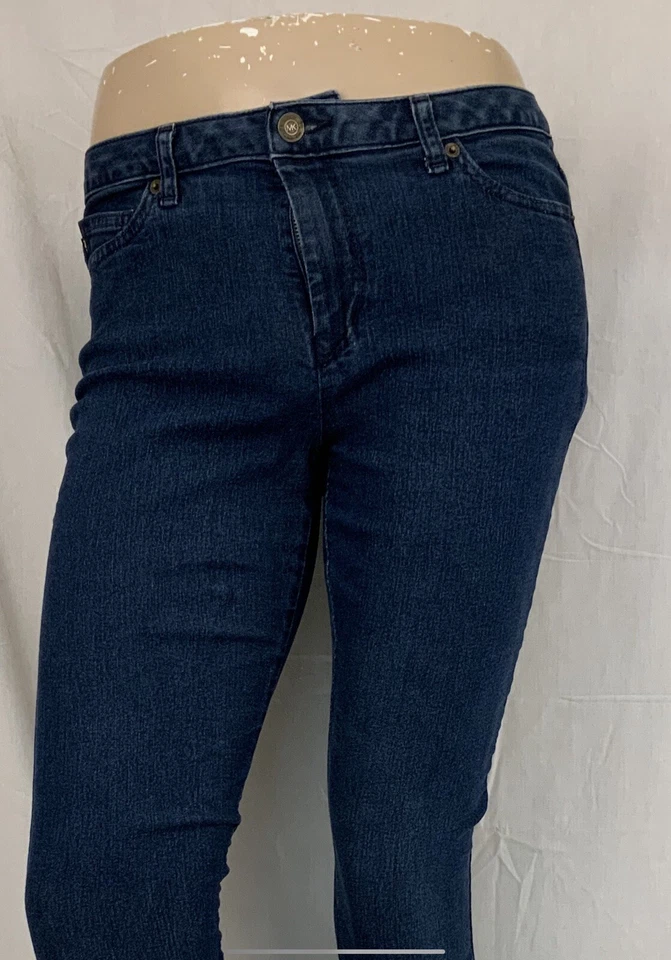 Michael Kors 牛仔裤 8 码蓝色 Capri 棉聚乙烯弹力修身版型 YGI O2-163 — 第 3/4 张图片