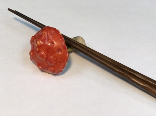OOAK 6 Piece Ceramic Sushi Night Fruit & Vegetable Themed Chopstick Rest Holders - Picture 7 of 9