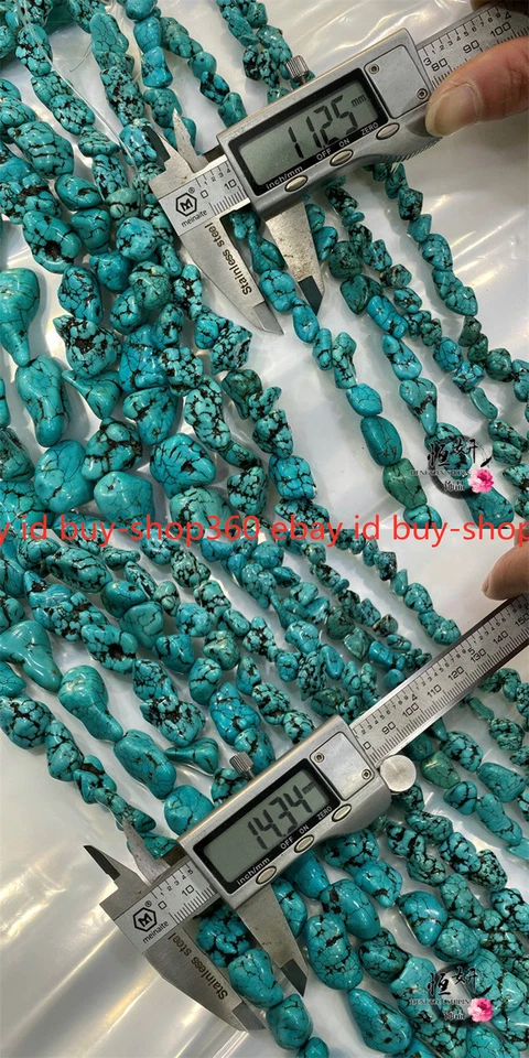 100% натуральный зеленый 8 x 12 мм 15 x 20 мм неправильной бирюзы драгоценных камней россыпью 15'' - Изображение 4 из 4