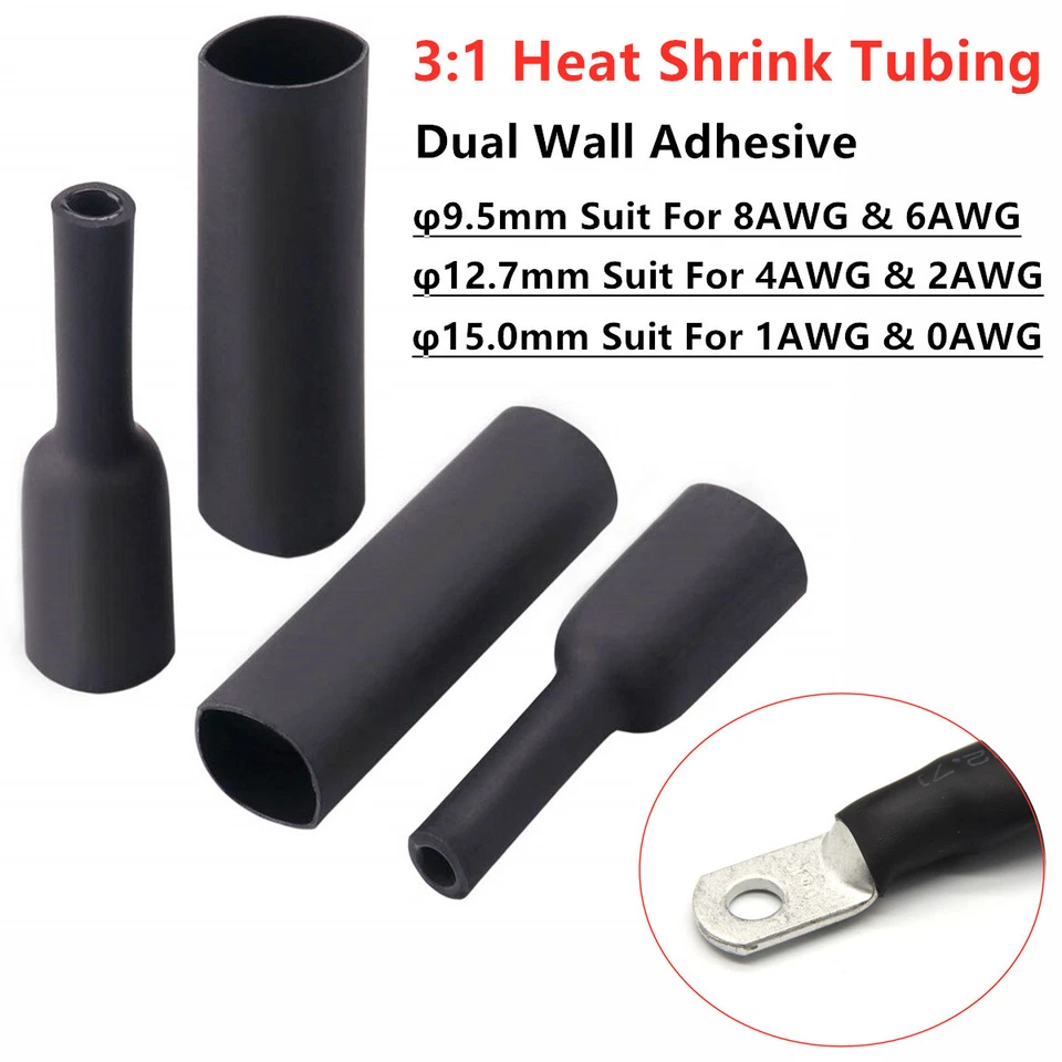 10pcs 3/8 5/16 1/4 1/2 Hole Bare Copper Ring Lug Battery Terminal Wire Connector - Image 3 of 4