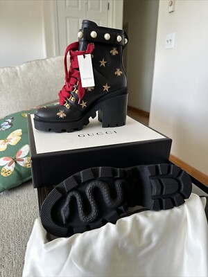 *Never Worn* Gucci- Bumble Bee Italian Leather Boots (women) 8.5 new