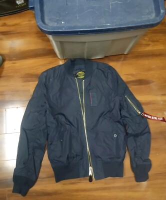 Alpha Industries Flight Bomber Jacket Black ''Born of Purpose'' sz Small EXCELLENT