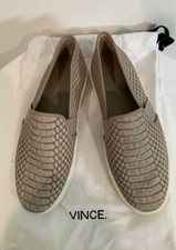 VINCE Light Taupe Faux Leather Python Pattern Walking Flat Shoes US 6.5 EU 36.5