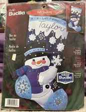Bucilla Let it Snow Felt Christmas Stocking Craft Kit 84588 Sequins Snowman NEW