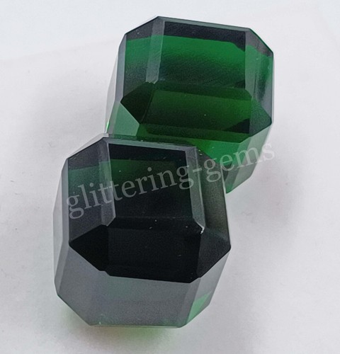 (ONLY 1 PIECE) Green Moldavite Natural 50-55 Ct Faceted Cubic Cut Loose Gems 25C - Picture 11 of 14