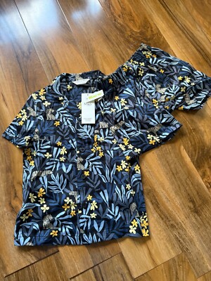 M&S BOYS BLUE SHORTS AND SHIRT SET (PYJAMAS) AGE 3-4