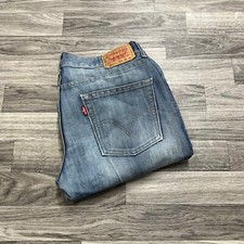 LEVI'S 514 Straight Leg Low Rise Medium Wash Blue Denim Jeans Men's Size 18 R