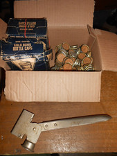NOS Vintage Full 2 Gross Box Gold Bond Bottle Caps and Bottle Capper Part