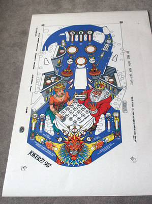 WILLIAMS JOKERZ Pinball Machine Playfield Overlay - MADE FROM WILLIAMS FILMS