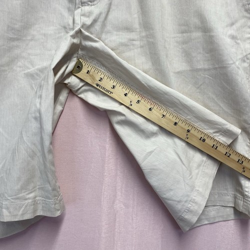 RUSSELL SIMMONS ARGYLE CULTURE High Waisted Linen Shorts Men 40 Ivory W/ Pockets - Picture 13 of 16