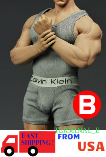 1/6 Men Tank Top Underwear Set GRAY For Phicen M34 Hot Toys Male Figure ❶USA❶ - Picture 1 of 3