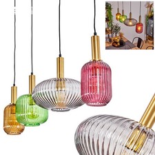 HOFSTEIN Montichiari Vintage Hängeleuchte Pendelleuchte Metall Messing/Schwarz