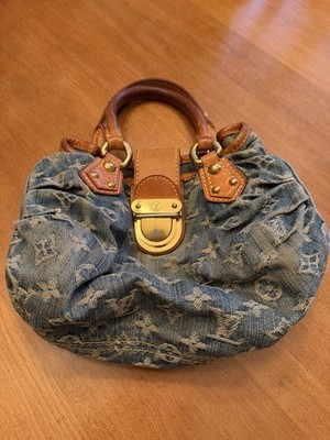 Vintage Luis Vuitton Blue Monogram Denim Pleaty Bag  