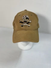 Pipe Hitters Union Skull Flag Cap Flexfit Hat Ball Cap Size L/XL Tan Brown