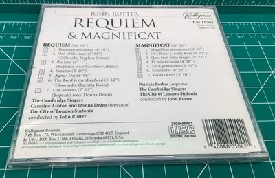 John Rutter Requiem & Magnificat CD Collegium Records Cambridge Singers London
