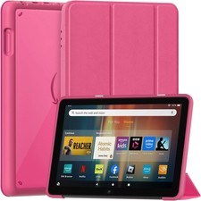 Case for Fire HD 8 Tablet 12th Gen, 2024 - Premium PU Leather Trifold Stand