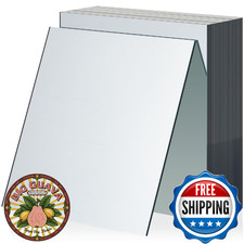 Soaoo 50Pcs 6" Square Glass Mirror Tiles Mosaic Panels Craft Wall Decor