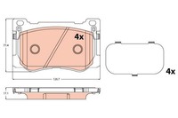 TRW Bremsbelagsatz, Scheibenbremse GDB2311 FüR Hyundai