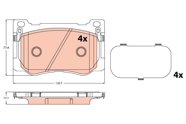 TRW Bremsbelagsatz, Scheibenbremse GDB2311 FüR Hyundai-image