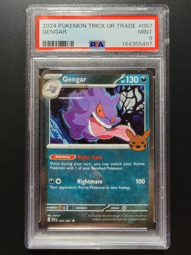 2024 POKEMON TCG TRICK OR TRADE #057 GENGAR PSA 9 Mint Graded