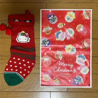 Sanrio Puroland Heisei Retro Hello Kitty Weihnachten Socke Verpackung Geschen...