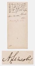 Abraham Lincoln 6 Line Handwritten Letter Endorsement Signed PSA/DNA Guaranteed