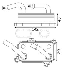 MAHLE Ölkühler Motoröl CLC 24 000S für MERCEDES KLASSE W220 V220 Model S210 W210