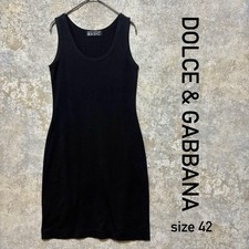DOLCE&GABBANA Basic Cotton Elastane Sleeveless Dress Black Size 42 DG0825136
