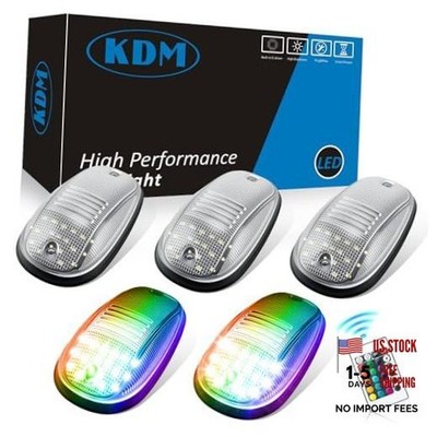KDM RGB Full Led Clear Lens Cab Roof Top Marker Lights Clear Lens-RGB Color