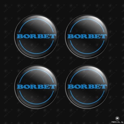 Borbet Wheel Center Cap Decals 4pcs 3D Domed Resin Sticker Emblems
