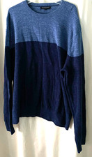 Banana Republic Men's Large Sweater Blue Two Tone Pullover Lightweight Crewneck