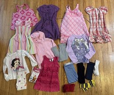 21 Pc Mixed Clothing Set Girls Sz 5-6 Summer Dresses Leggings Pajamas Sweaters