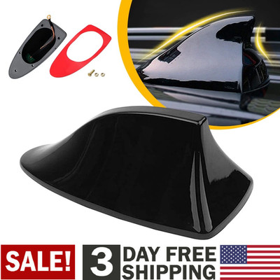 Universal Black Shark Fin Roof Car Antenna Aerial Radio FM/AM Signal Decor Trim