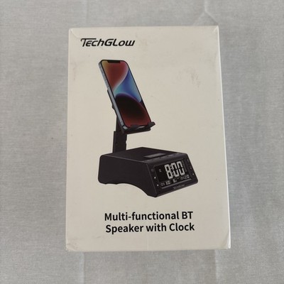 BONUS * TechGlow Foldable Cellphone Stand Wireless Bluetooth Speaker Alarm Clock