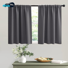 Short Curtains Gray Half Window for Bedroom  Wide 42 X Long 36 Inches