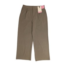 Member's Mark Women's Soft Knit High Waisted Wide Leg Trouser Khaki, L 