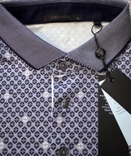 Greyson Golf Two Wolves Micro Short Sleeve Polo Shirt Men’s Size XL Dewberry NWT