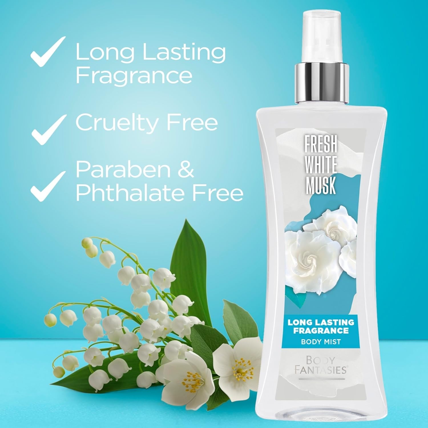 Body Fantasies Signature Fragrance Body Spray, Fresh White Musk, 8 fl oz