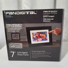Pandigital Touch Sensor Technology 7 LCD Digital Photo Frame, Brand New