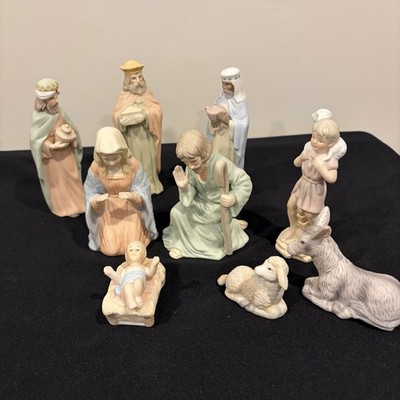 Vintage Lefton Nativity Set  The Christopher Collection''  9 Piece Complete