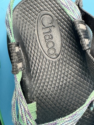 Chaco Z/Cloud X Sandals Women Size 4 J180217 Adjustable Double Straps Blue/Green - Picture 10 of 13