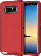 Shockproof Hybrid Case for Samsung Galaxy Note 8   Heavy Duty Defender Cover Red