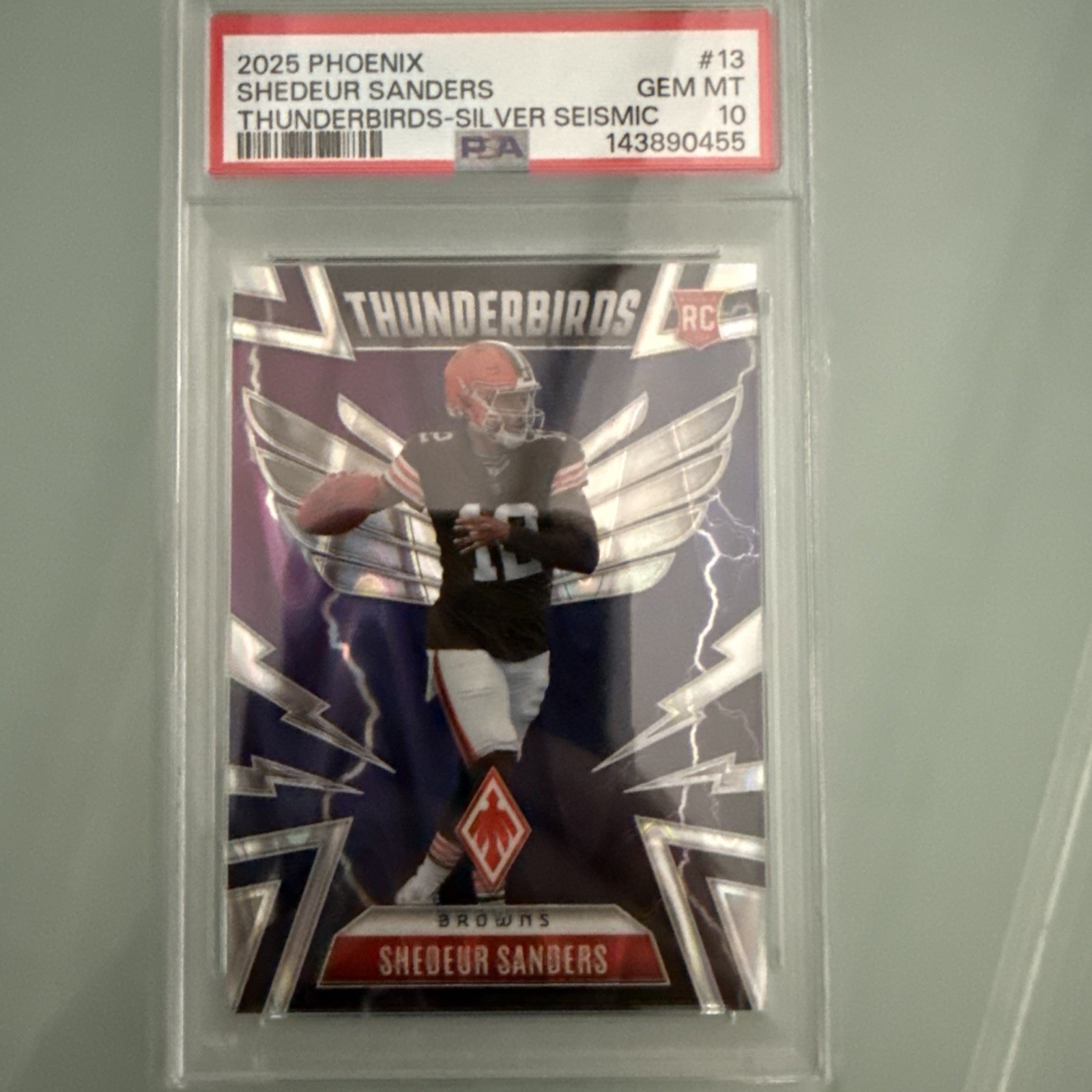 Shedeur Sanders Panini Phoenix Thunderbirds #13 Silver Seismic