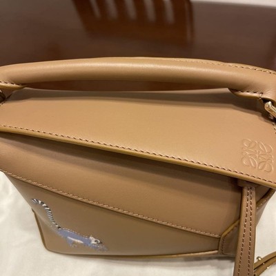 LOEWE x Suna Fujita Collaboration Puzzle Mini Handbag Oak Brown