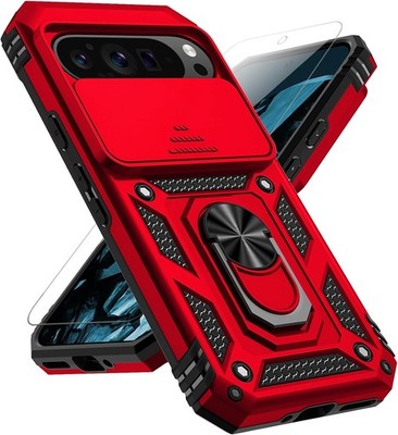Case & HD Screen Protector for Google Pixel 10 / 10 Pro with Kickstand Red