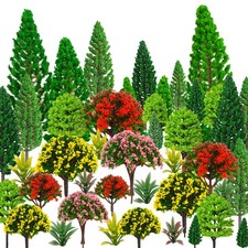 32-Piece Mixed Model Trees for Dioramas, Miniature Landscapes and Railways