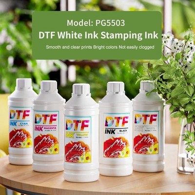 DTF Ink 1000ML for Epson i3200 XP600 DX5 Heat Transfer Textile Pigment Ink CMYKW