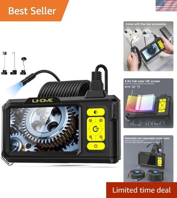 Ultra-Slim 8mm Borescope Camera with Adjustable LEDs - Perfect for Inspections