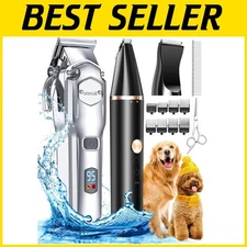 Cordless Waterproof Pet Grooming Kit - Stainless Steel Blade