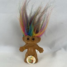 Vintage Russ Troll Doll-My Lucky Rainbow Haired Lucky Mini Troll 3" Figure w/Tag